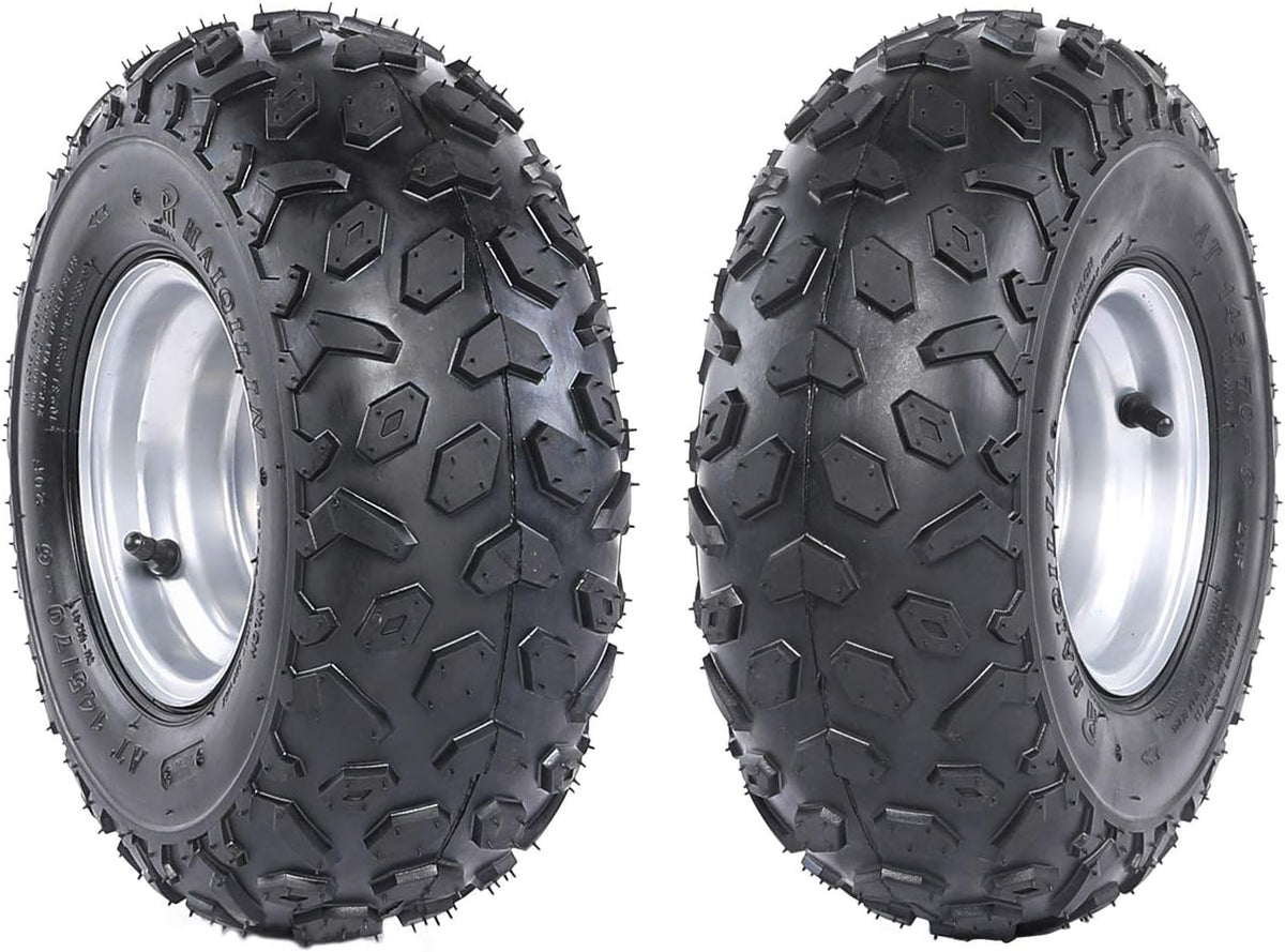 4PCS 145/70-6 Tubeless Wheel Tires with 6'' Rims for ATV Go Kart UTV Quad Bike L766