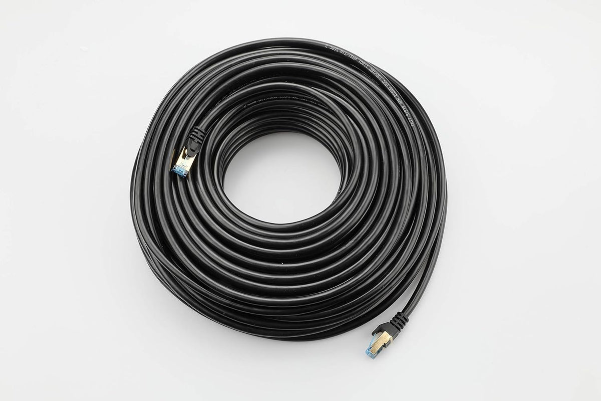 Outdoor Cat 7 Ethernet Cable 150 ft Double Shielded SSTP 10Gbps 600MHz 26AWG Heavy-Duty Ethernet Patch Cable H3072