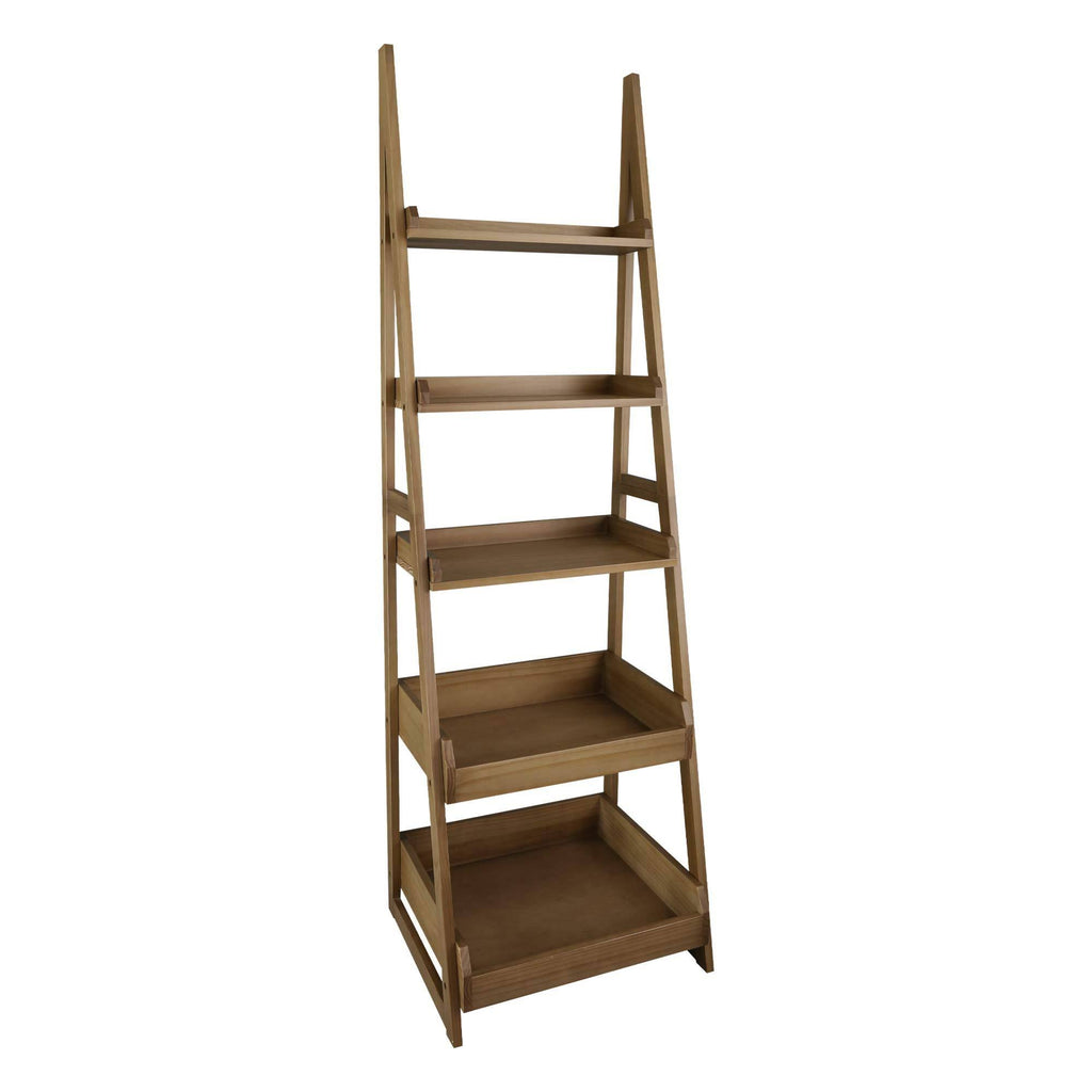5-Shelf Gray Ladder Bookcase X7429