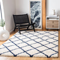 Ivory / Navy Shag Rug Z7079