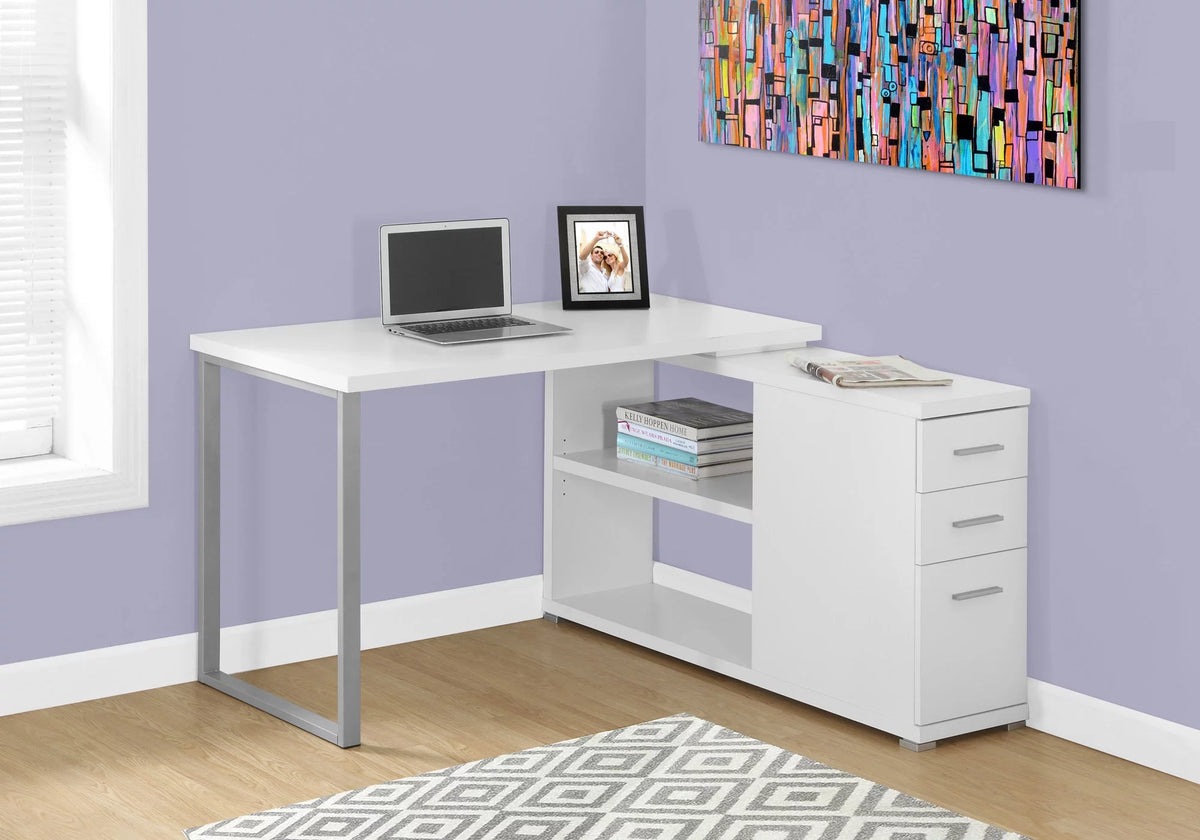 L-Shaped Corner Computer Desk with 3 Drawers L206356