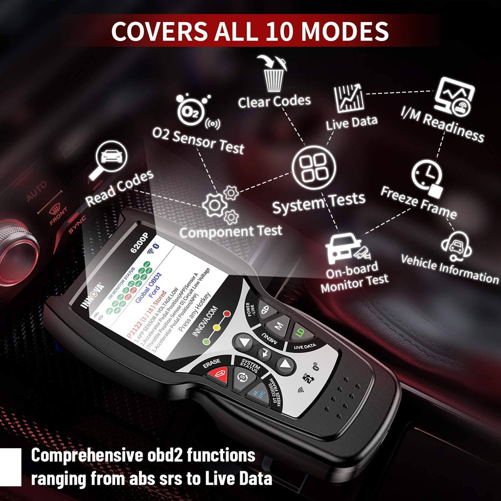 ABS Srs OBD2 Scanner Code Reader with Battery Reset Oil Light Reset X316074