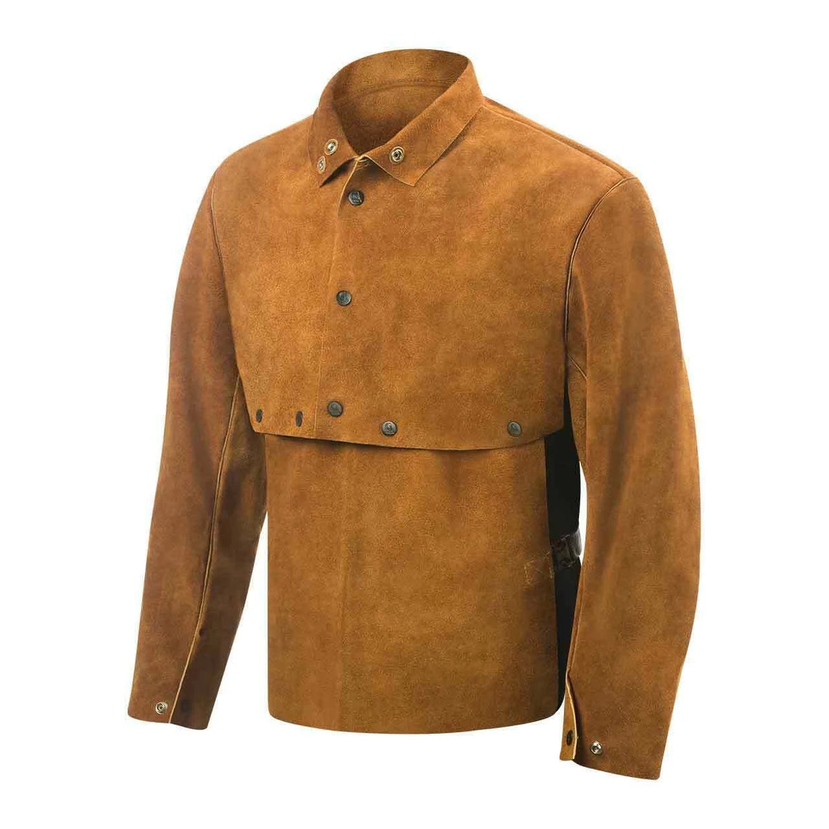 Cowhide Welding Cape Sleeves with Bib Brown 3X-Lrg T9691