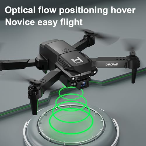 Mini Drone with Camera, 1080P WiFi FPV, Foldable, 2 Batteries, Black Q15138