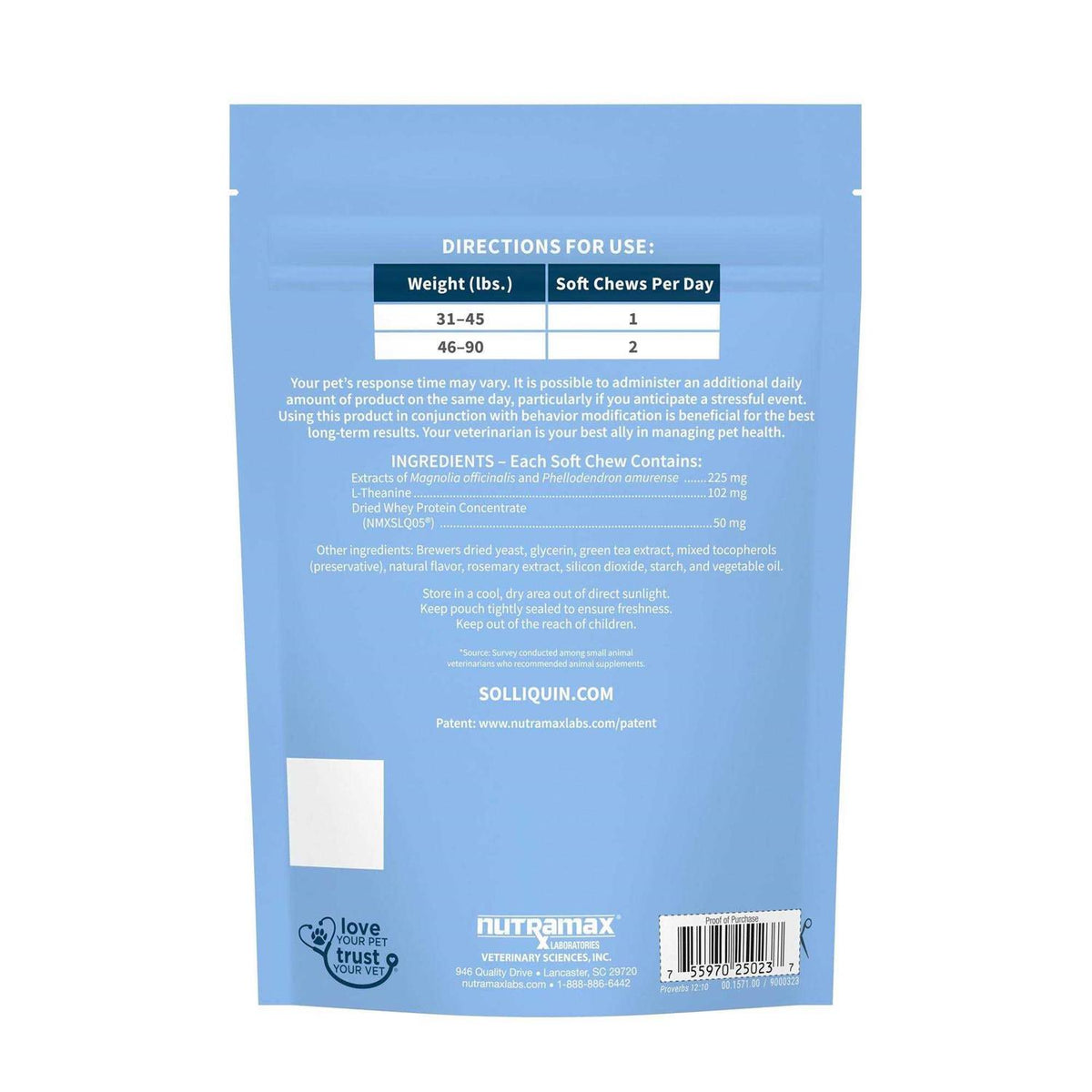 Calming Behavioral Health Supplement for Large Dogs O2616