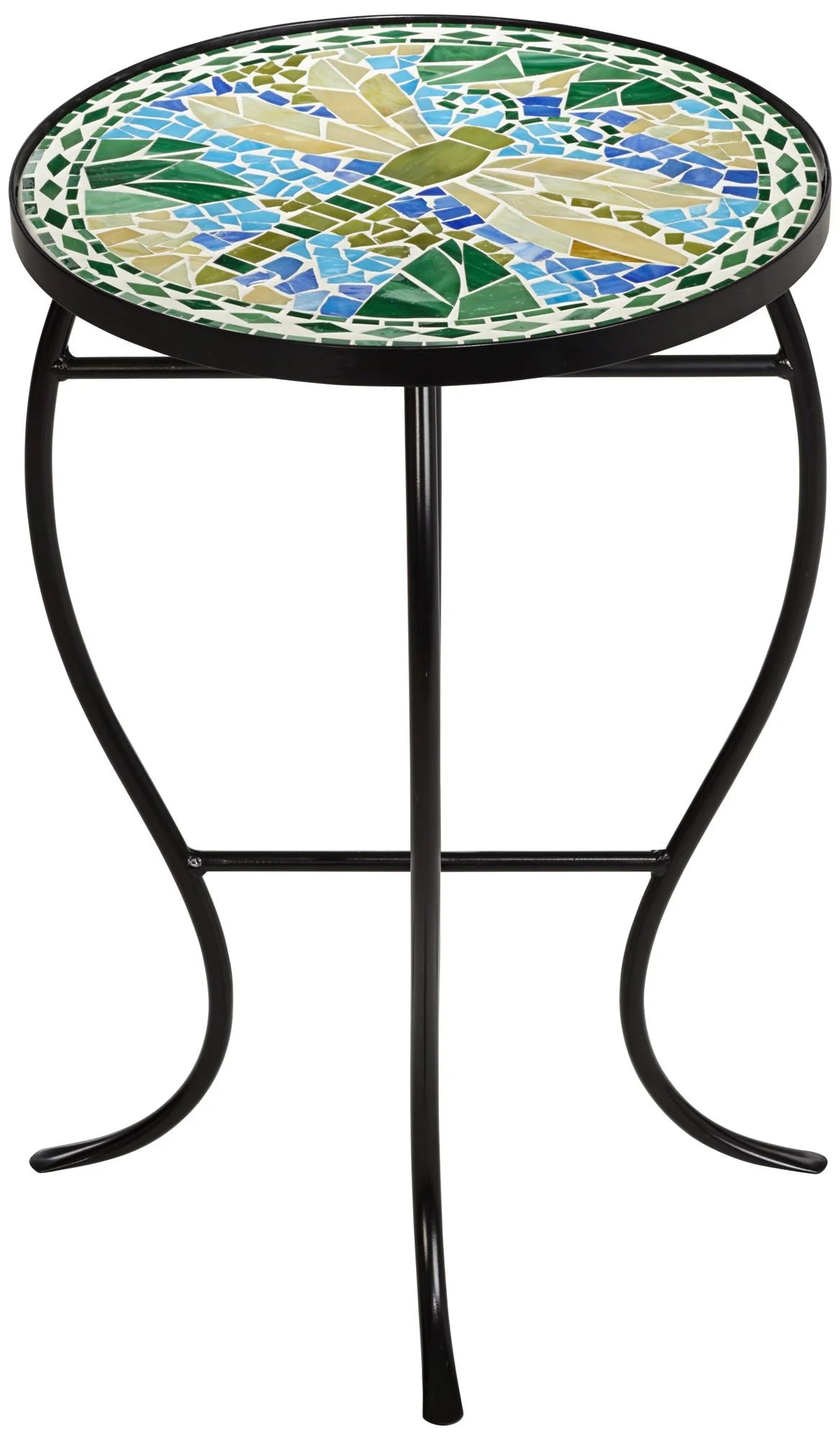 Black Round Outdoor Accent Side Table 14" Wide Q3811