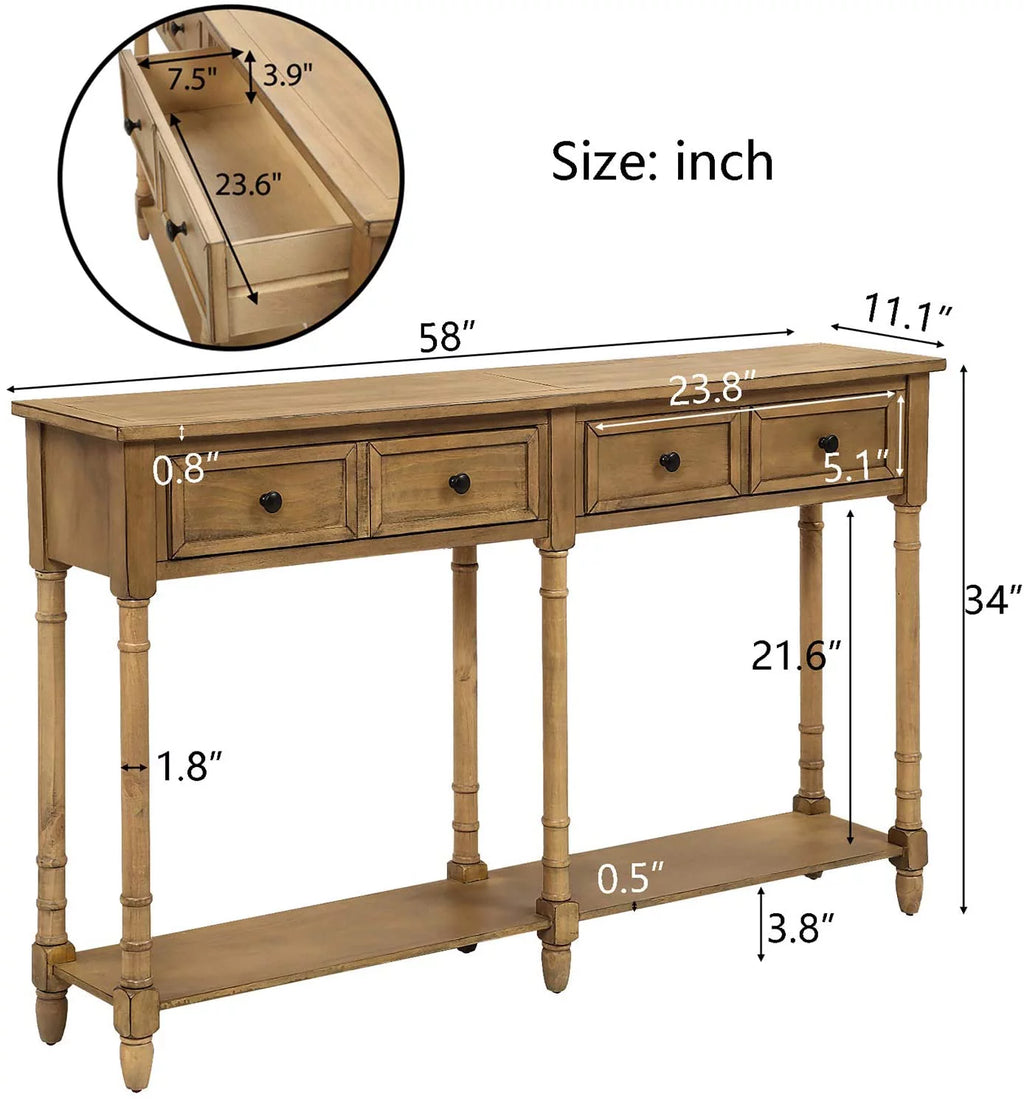 Console Table with Drawers and Shelf J950