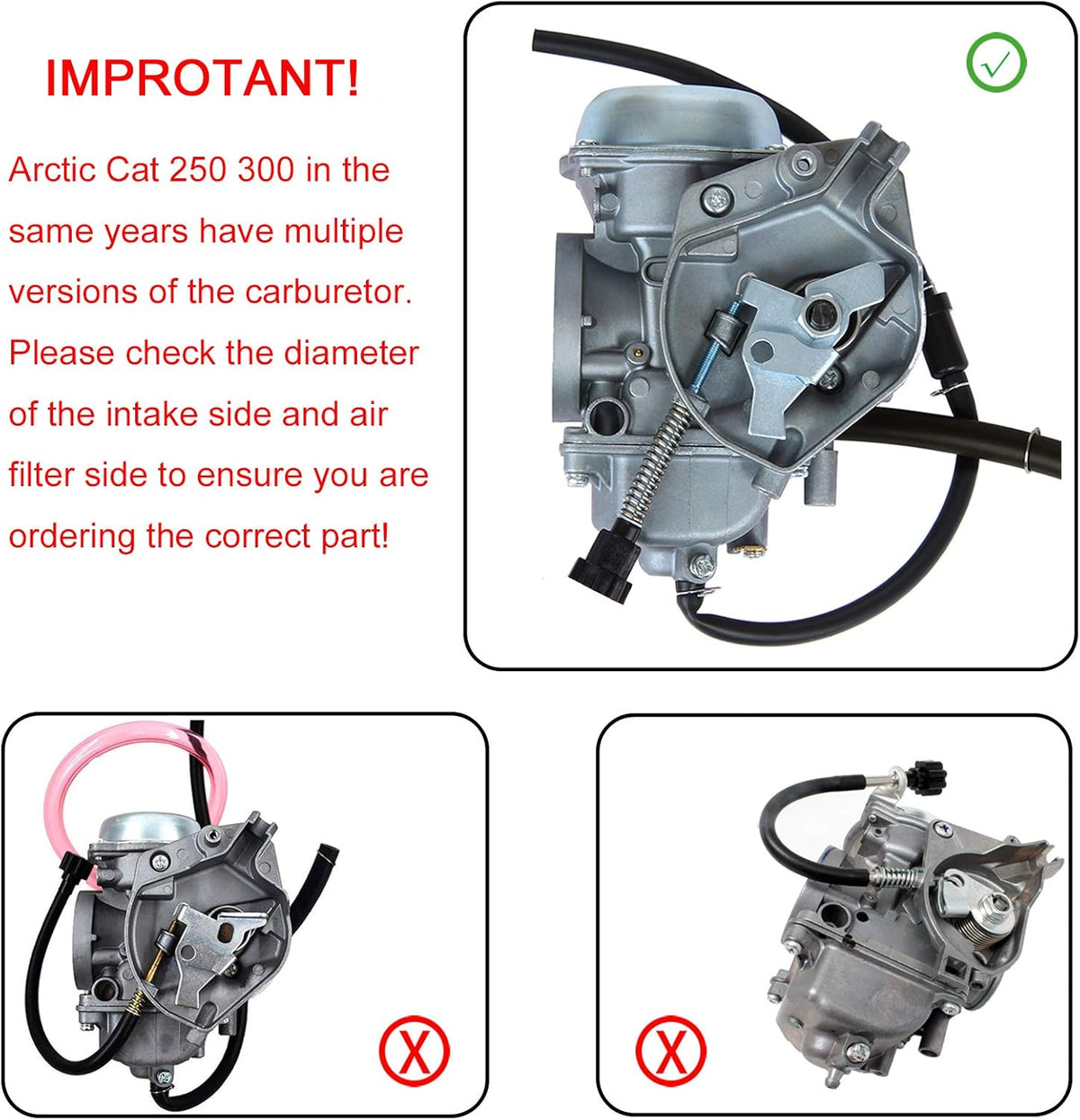 Carburetor Pack of 2 for Arctic Cat 250 300 2x4 4x4 N695