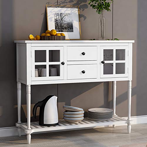 Antique Navy Buffet Sideboard Console Table with 2 Storage Drawers, 2 Cabinets & 1 Bottom Shelf C941