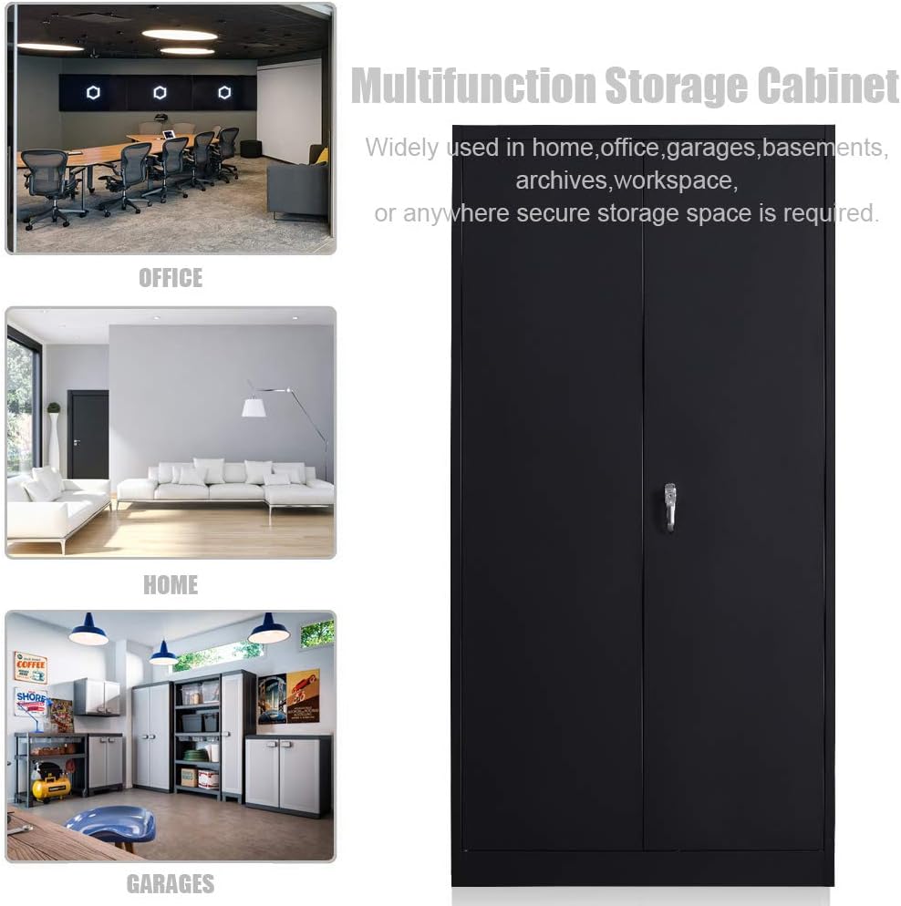 Metal Storage Cabinet with 2 Doors and 5 Shelves F997