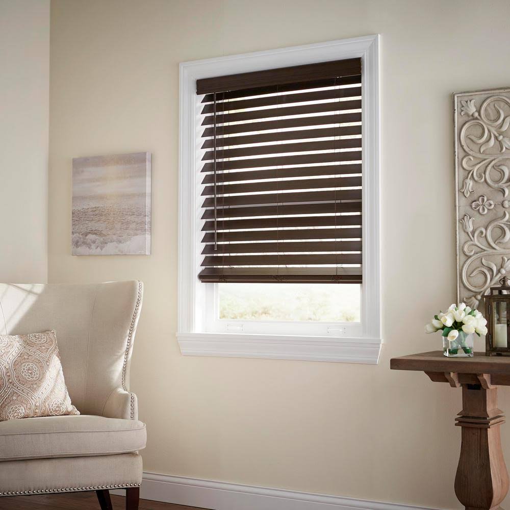 Espresso Faux Wood Cordless Window Shade Z62987