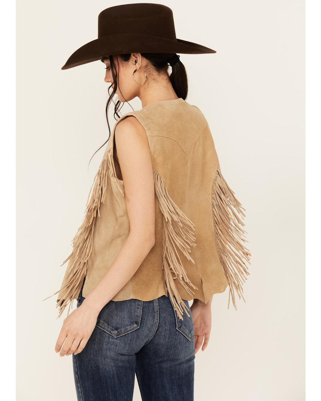 Tan Suede Fringe Vest D741636