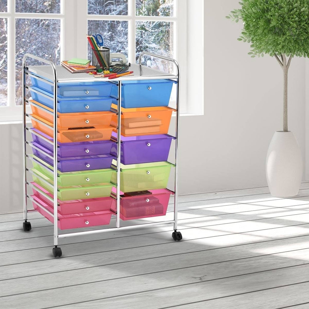 15 Drawer Rolling Cart with Wheels G84044