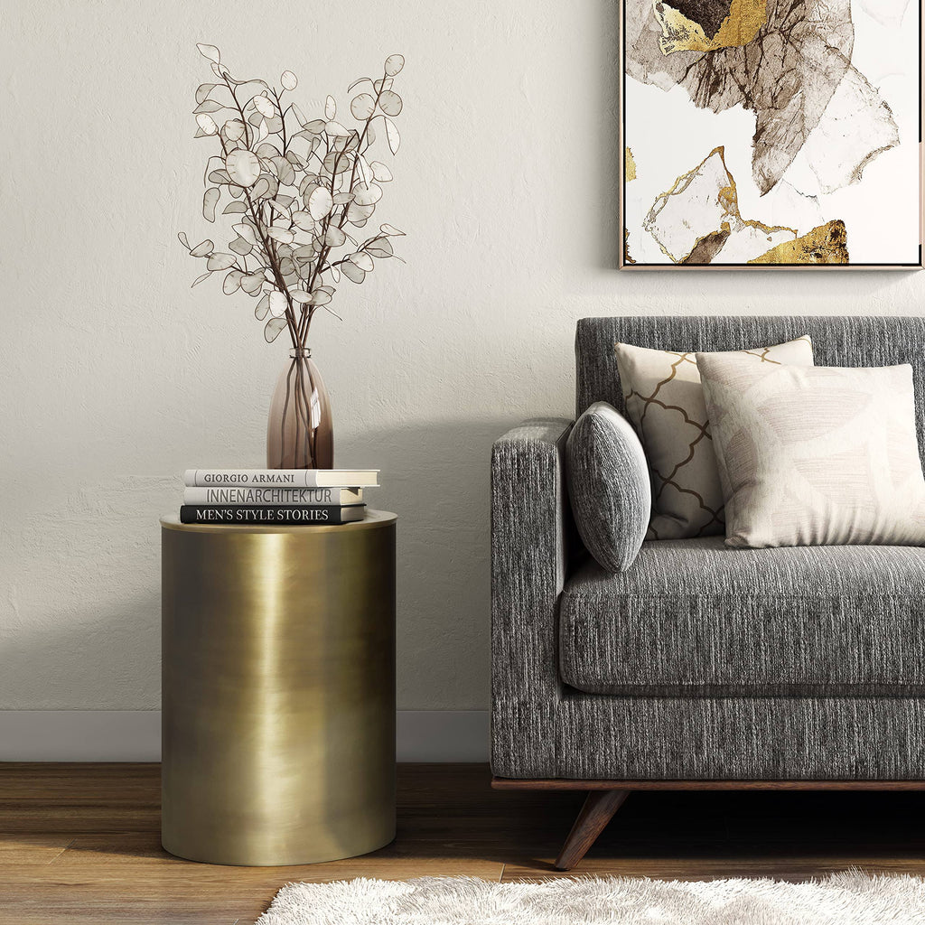 Antique Gold Metal Side Table T442