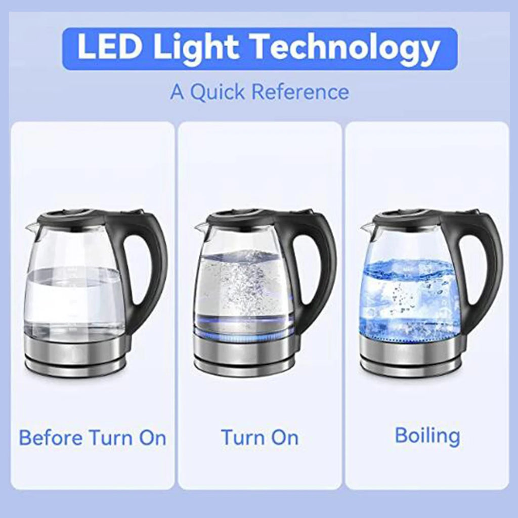 Electric Kettle 1.7L Glass with Auto Shut-Off Q771