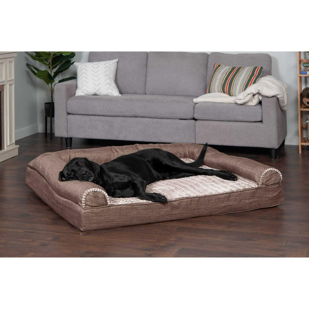 Luxe Fur & Performance Linen Sofa Bed U77760