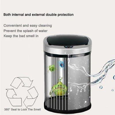 13.2-gallon Stainless Steel Touch Free Sensor Trash Can E38827