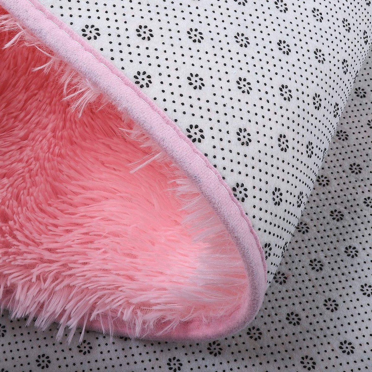 Pink Velvet Shaggy Area Rug 2.6' x 5.3' T1779