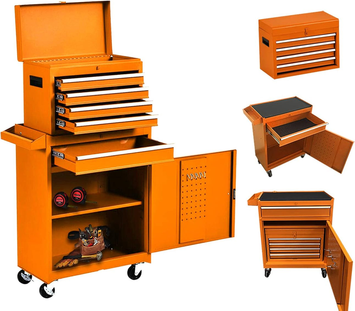 Orange 5 Drawer Rolling Tool Chest with Lock M9308