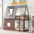 Twin over Twin Bunk Bed with Roof U674698