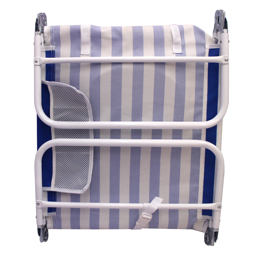 Blue & White Stripe Folding Beach Lounger V462