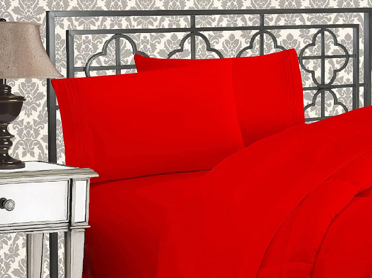King Red Deep Pocket Bedding D78330