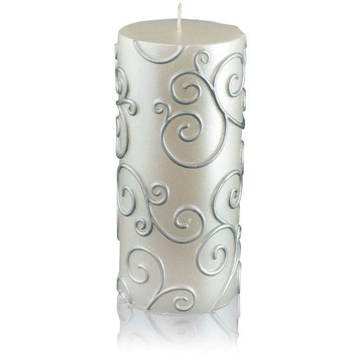 Purple Scroll Pillar Candle 12Pcs T638