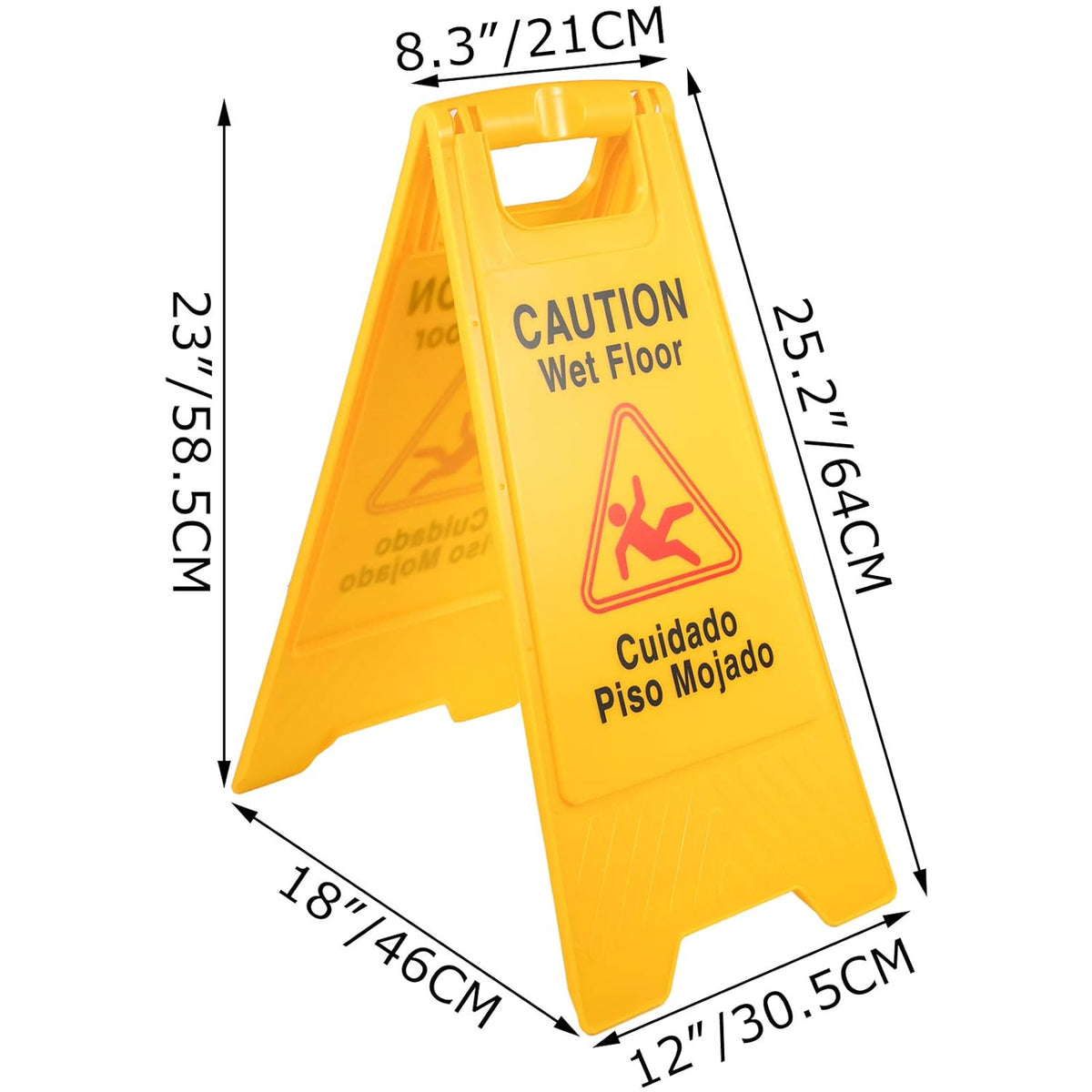 12 Pack Yellow Double Sided Plastic Wet Floor Sign Y87117