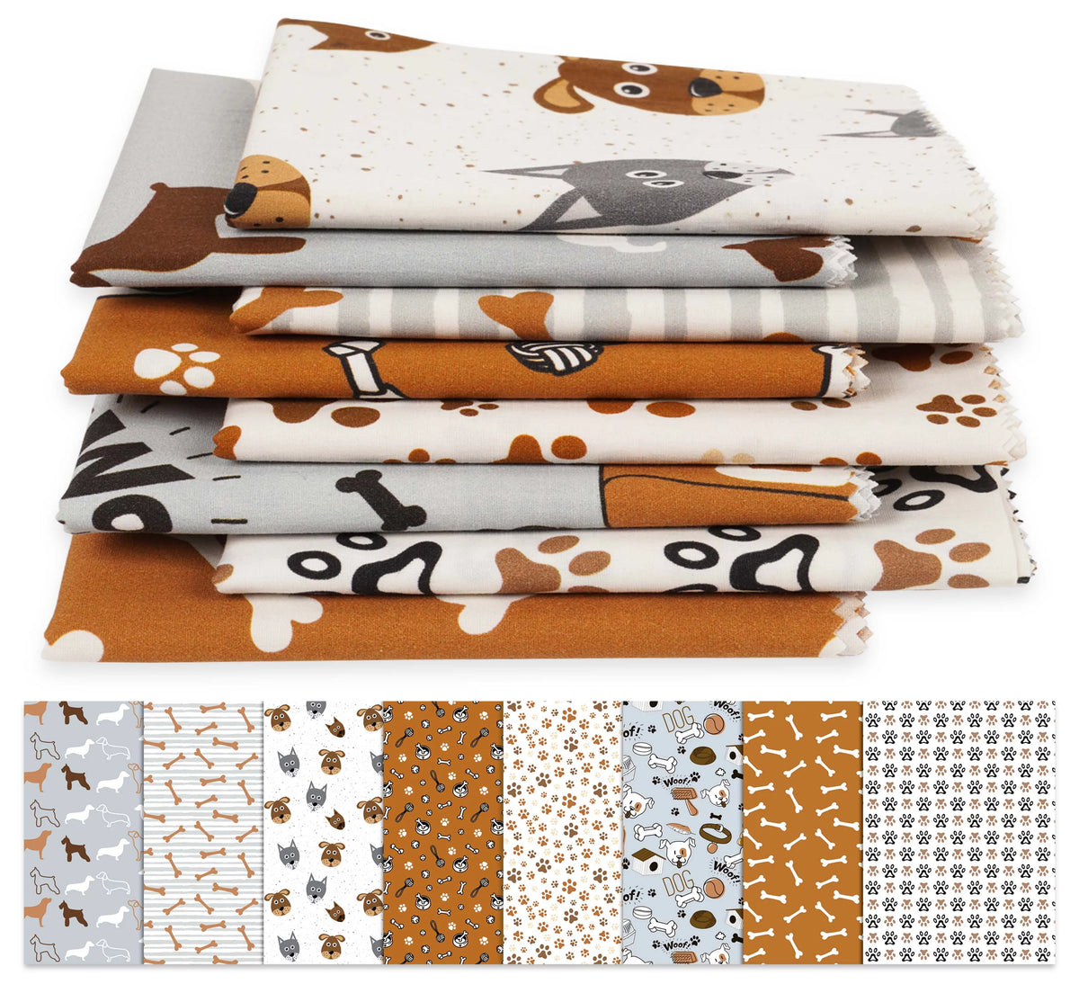 8 Pc 100% Cotton Pre-Cut Quilting Fabric W8931