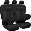 PU Leather Solid Beige Car Seat Cover, 10 pc Full Set Pack of 2 V779837
