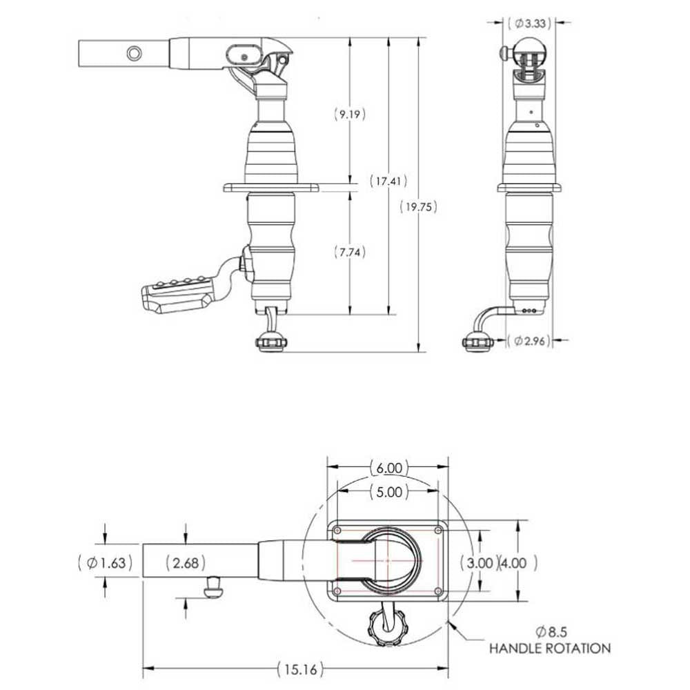 Pair TACO Marine Grand Slam GS390 Mount 1-1/2" Outriggers GS-390 A5154