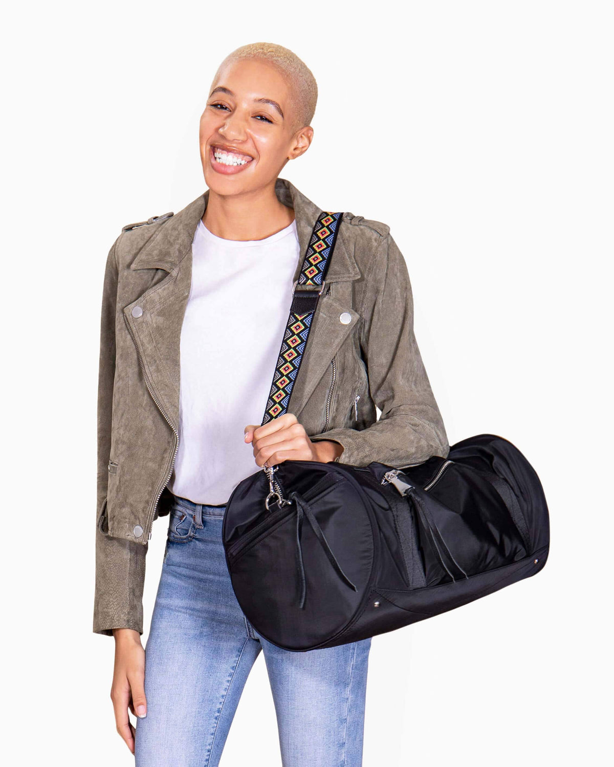 Grey Nylon Large Duffle T8249