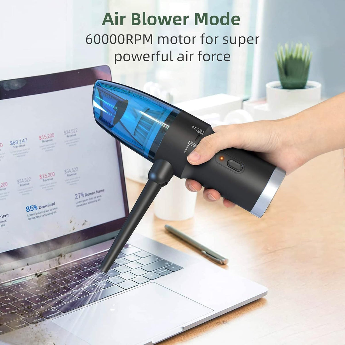 Portable Handheld Air Duster 60000RPM Rechargeable 6000mAh P344