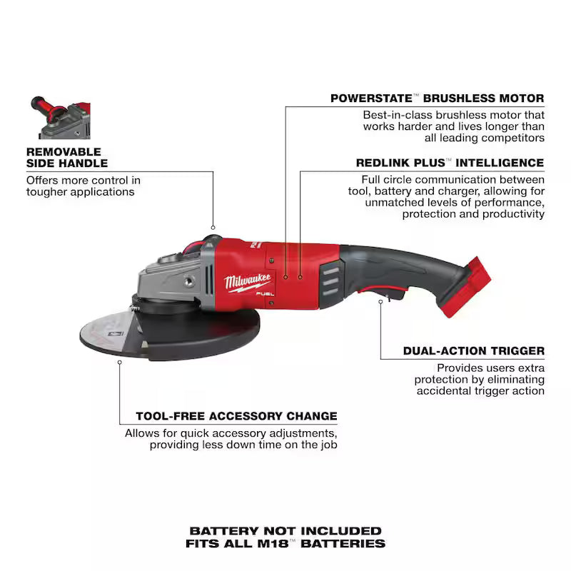 18V Lithium-Ion Brushless Cordless Angle Grinder Q494