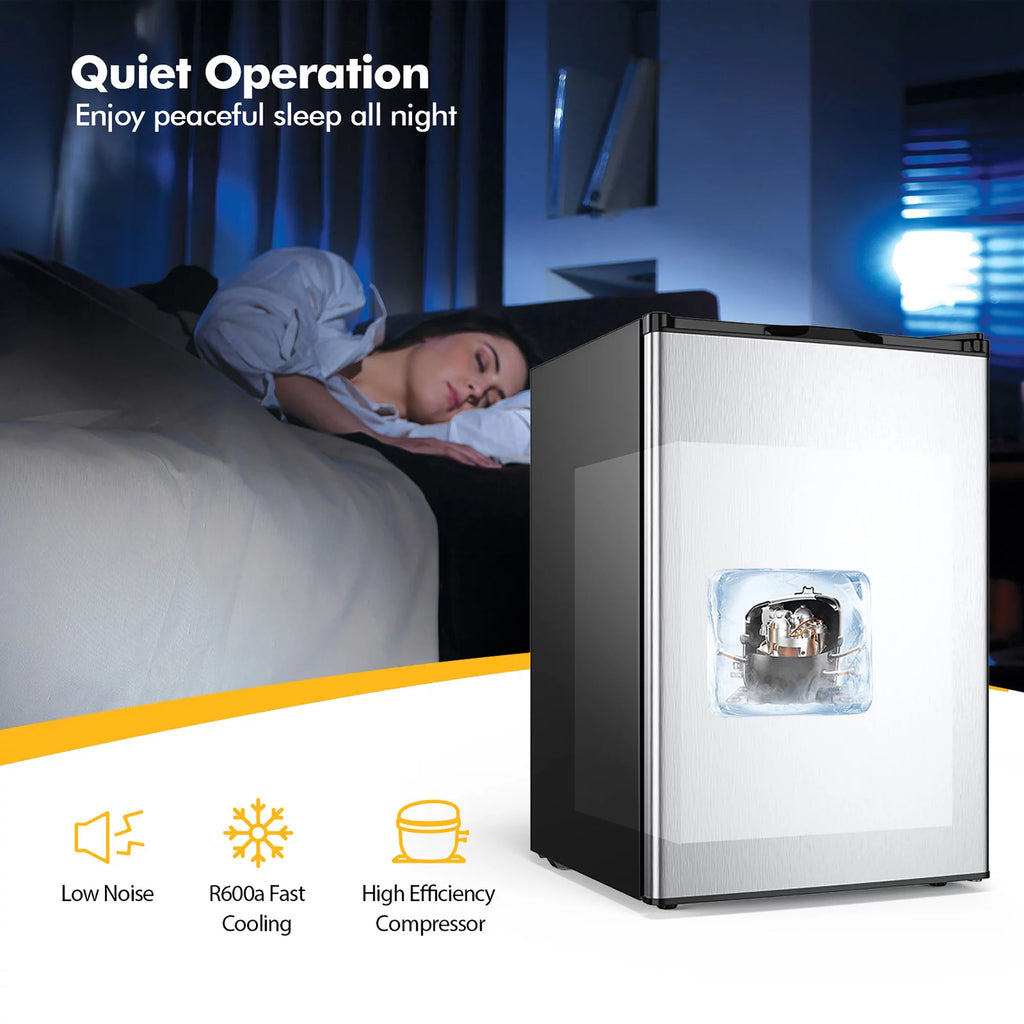 3 cu.ft. Compact Upright Freezer with Stainless Steel Door B944