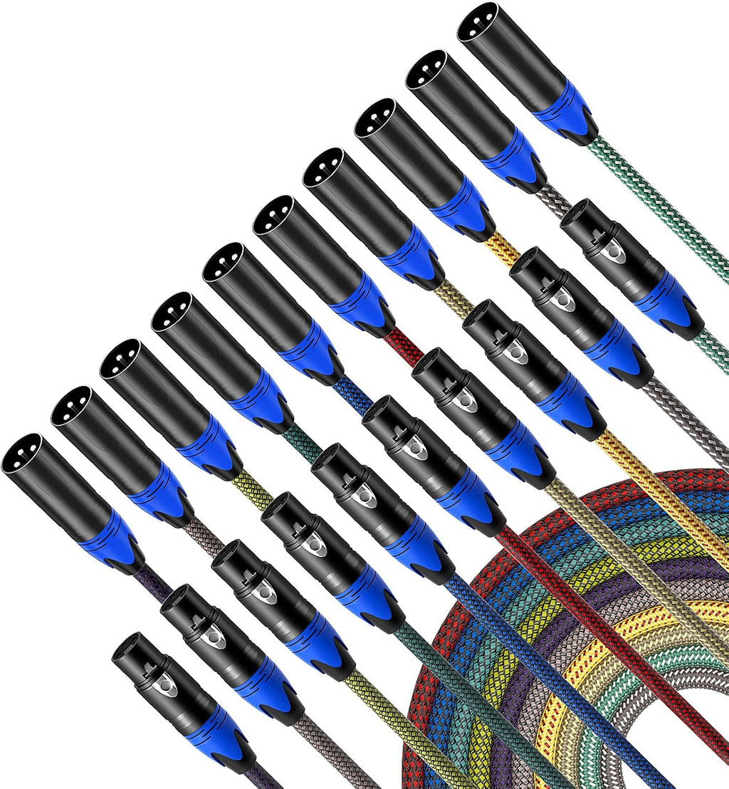 Nylon Braided XLR Male to Female Microphone Cable 25ft 10Pack S70762