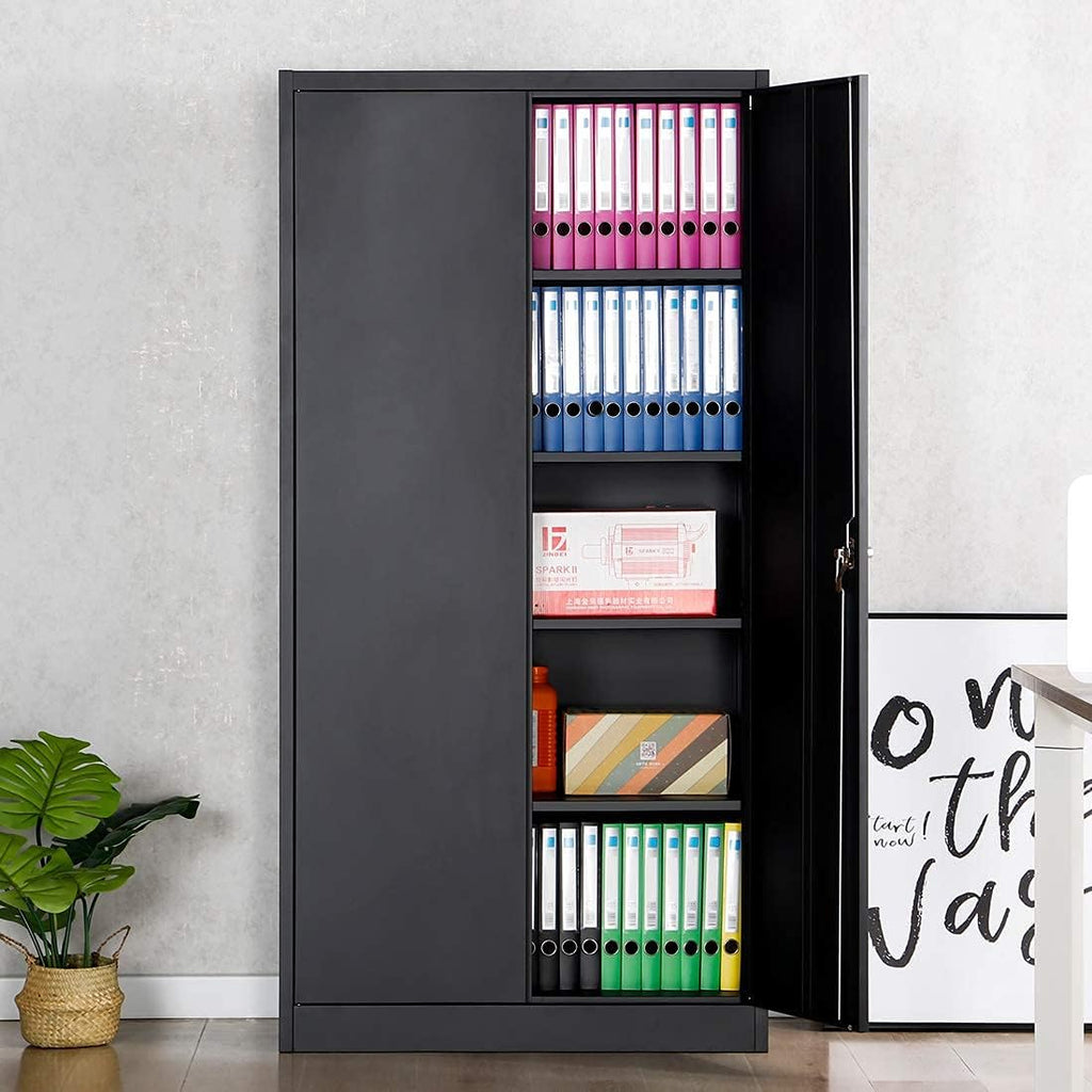 Metal Storage Cabinet with 2 Doors and 5 Shelves F997