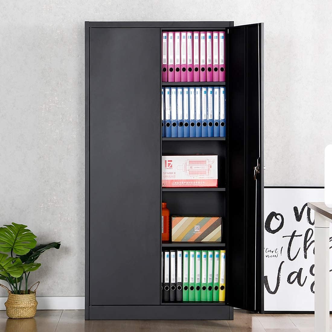 Metal Storage Cabinet with 2 Doors and 5 Shelves F997