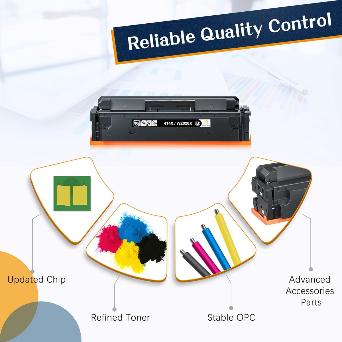 4-Pack High Yield Toner Cartridge for HP Printer J6662
