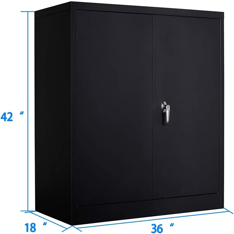 Metal Storage Cabinet with 2 Doors and 5 Shelves F997