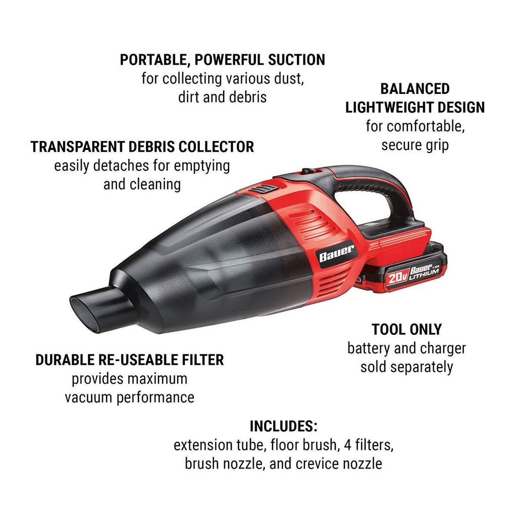 Cordless Hand Vacuum with Floor and Crevice Tools B297317