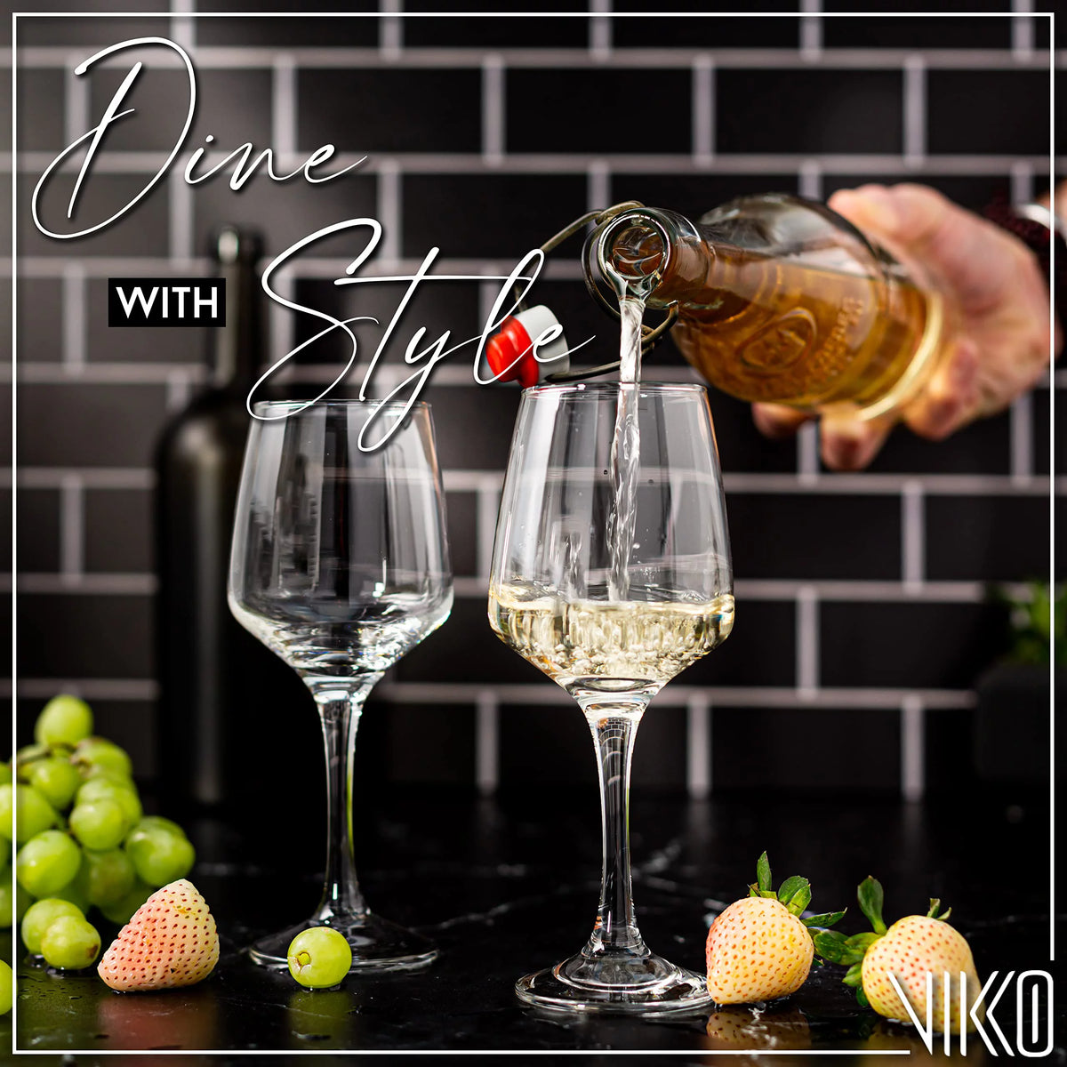 9.5 Ounce Clear Glass Wine Glasses Set of 6 N921134
