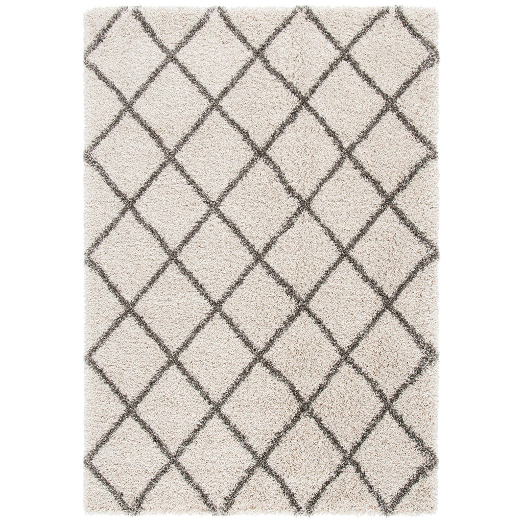 Ivory / Navy Shag Rug Z7079