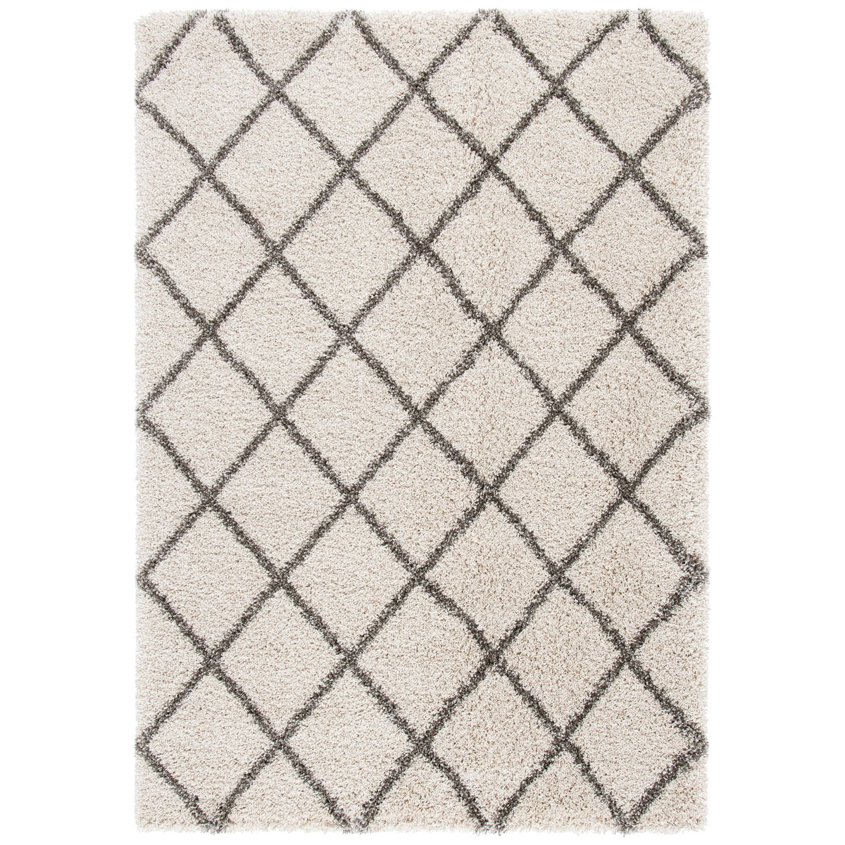 Ivory / Navy Shag Rug Z7079
