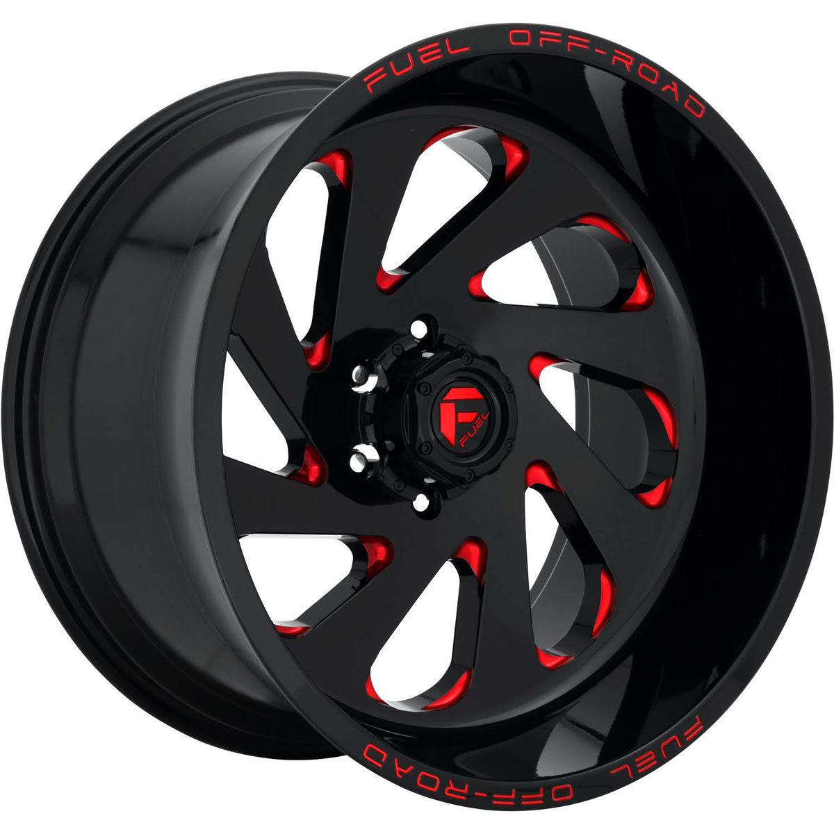 20x10 Black Red Wheel Fuel Vortex D638 5x5 -18 D224