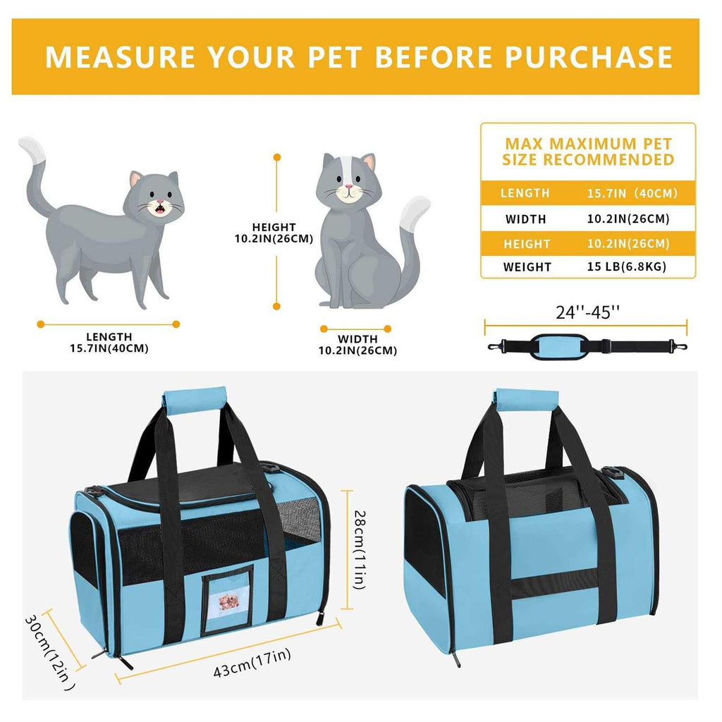 Cat Dog Pet Carrier Airline Approved I9897