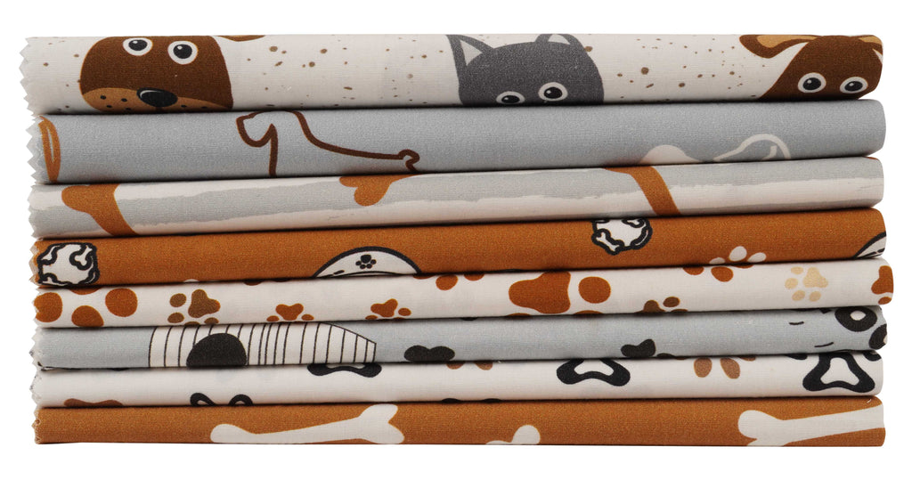 8 Pc 100% Cotton Pre-Cut Quilting Fabric W8931