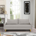 Velvet Loveseat Sofa with 2 Pillows & 4 Golden Legs V496