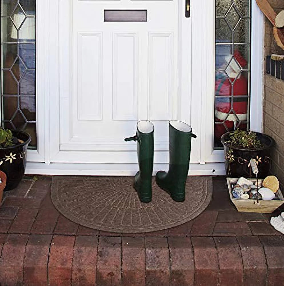 Half Round Non Slip Washable Door Mat 2pcs R65967