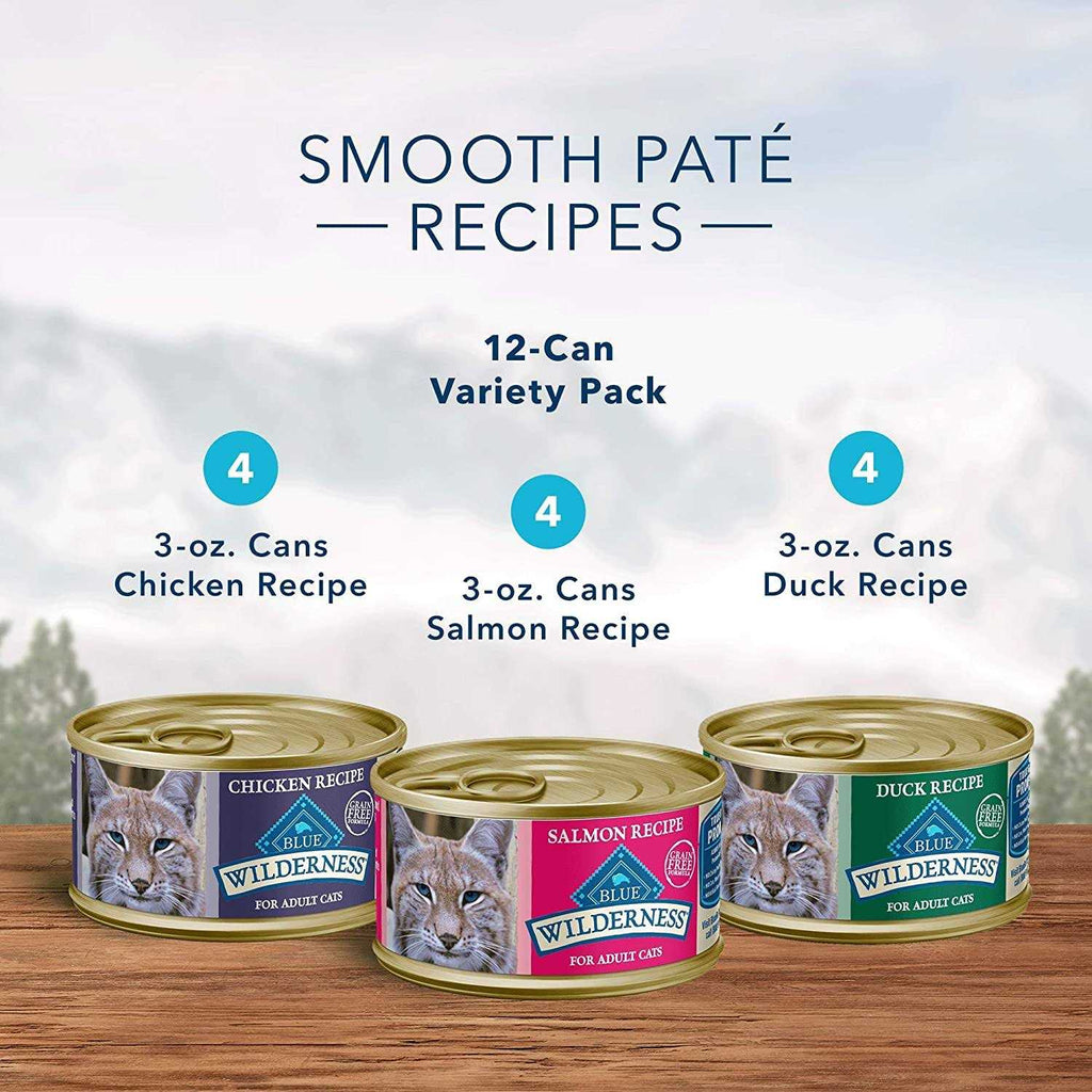 Blue Buffalo Wilderness Pate Variety Pack Wet Cat Food Y298